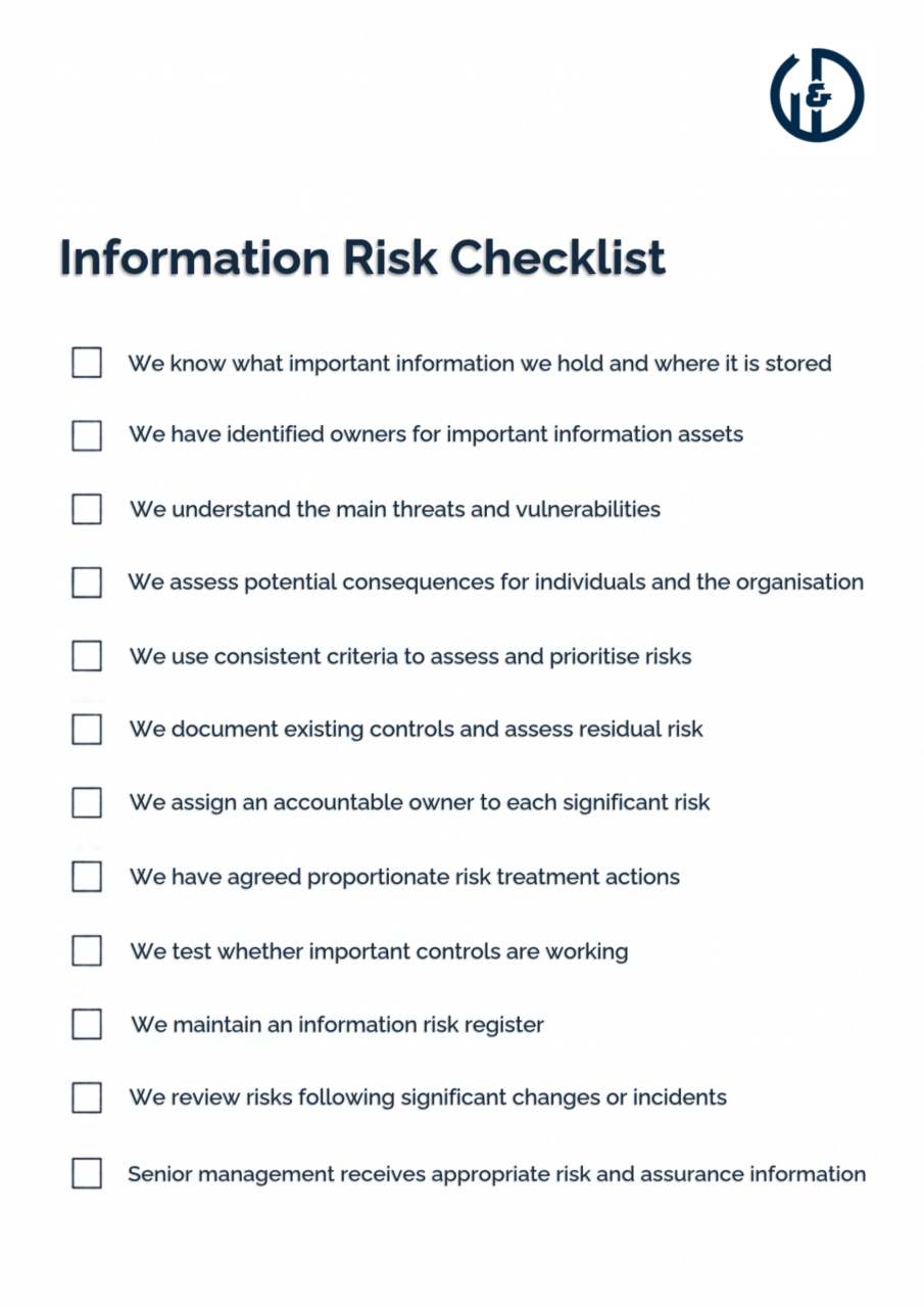 Data and information risk checklist